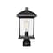 Z-Lite Portland 1 Light Post Mount Light, Black & Clear Beveled 531PHMR-BK - alternate 2